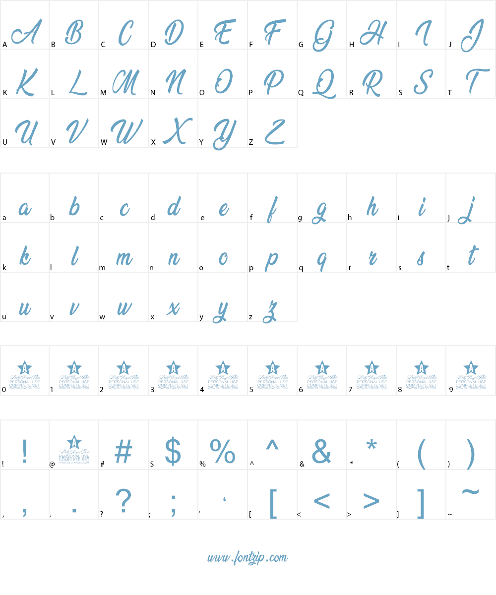 Beredith Personal Use Font Character
